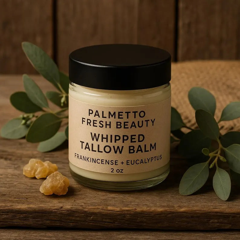 Whipped Tallow Balm – Frankincense & Eucalyptus | Deep Moisture, Natural Skincare